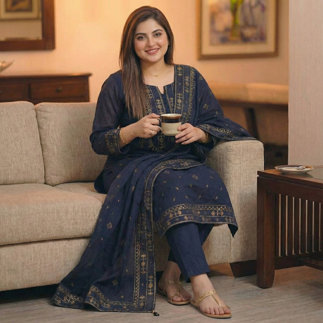 elegant black embroidered 3 picec elegant black embroidered 3 picec