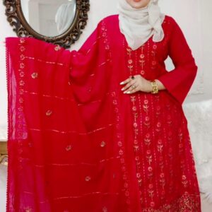 premium embroidered ladies three piece set