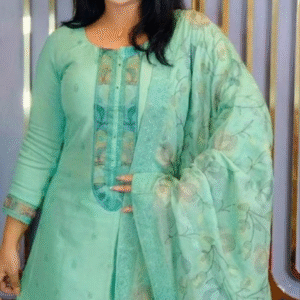 light teal green premium cotton fabric three piece